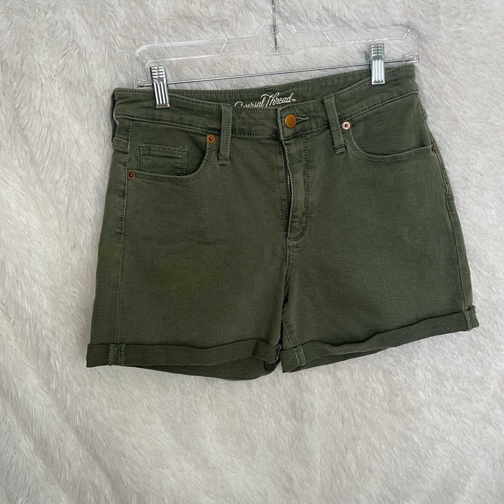 Green stretchy Jean shorts